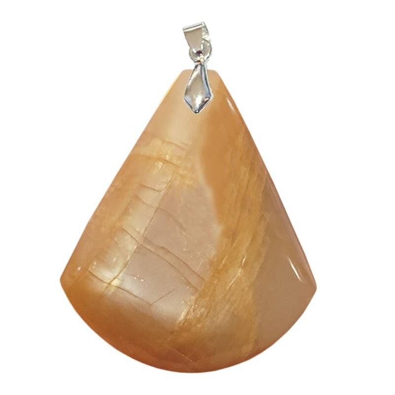 Ciondoli triangolari in pietra di luna arancione