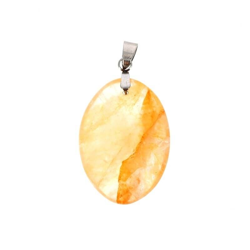 Ciondoli in quarzo ematoide giallo ovali 3 cm