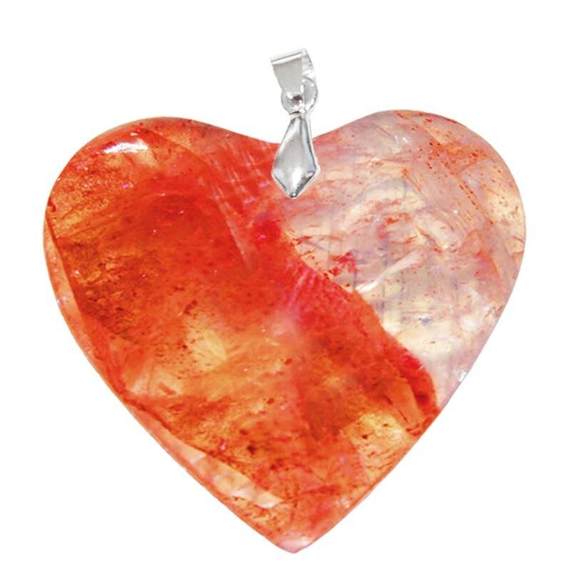 Ciondoli in quarzo ematoide rosso cuore