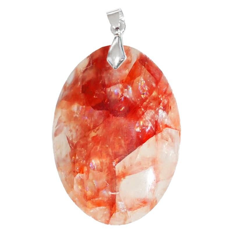 Ciondoli ovali in quarzo ematoide rosso