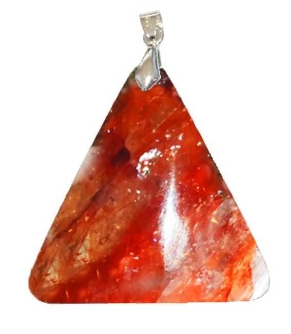 Ciondoli triangolari in quarzo ematoide rosso