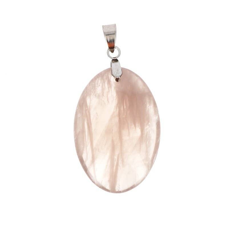 Ciondoli EXTRA ovali in quarzo rosa blu, da 3 a 3.5CM