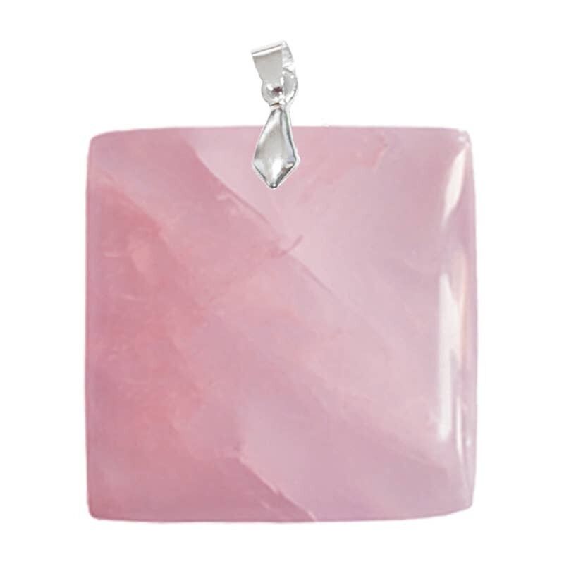 Ciondoli quadrati in quarzo rosa