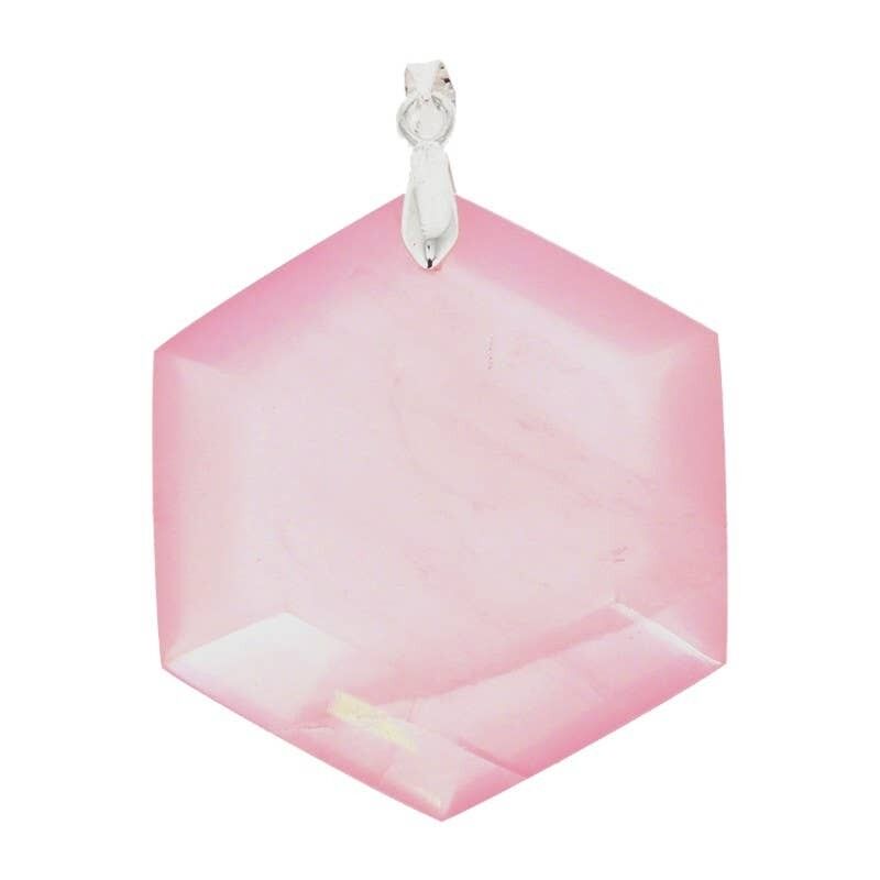 Ciondoli in quarzo rosa con sigillo di Salomone