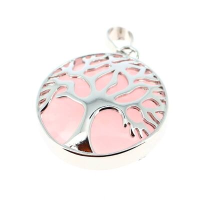 Rose Quartz Tree of Life Pendants 2.5 cm 