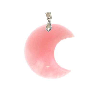 Pendentifs Quartz Rose Croissant de Lune