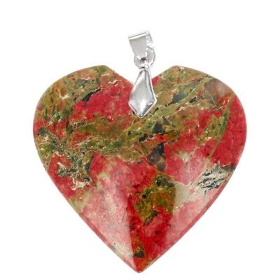 Ciondolo a forma di cuore Unakite EXTRA