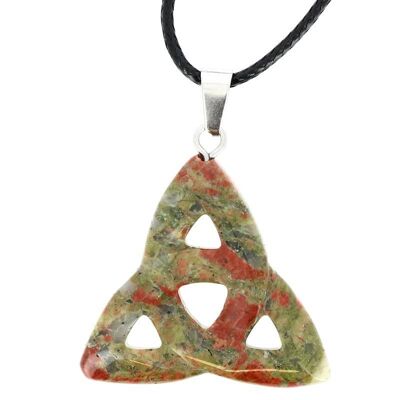 Ciondolo Unakite Trinità Celtica 34 mm