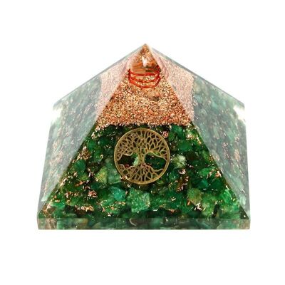 Green Aventurine Orgonite Pyramid Tree of Life 7.5 cm 