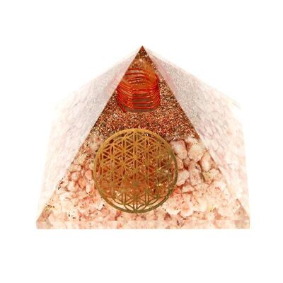 Orgonite Sun Stone Pyramid Flower of Life 7.5 cm 