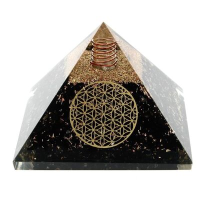 Shungite Orgonite Flower of Life Pyramid 7.5 cm 