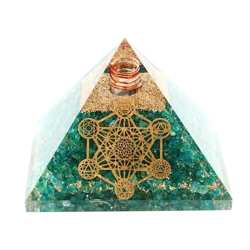 Pyramide Malachite Orgonite Metatron 7.5 cm
