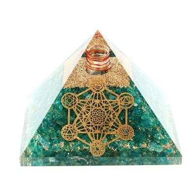 Malachite Orgonite Metatron 7 Pyramid.5 cm 