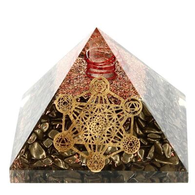 Pyrite Orgonite Metatron 7 Pyramid.5 cm 