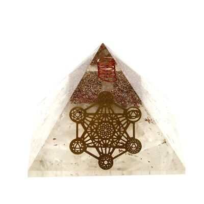 Metatron 7 Selenite Orgonite Pyramid.5 cm 