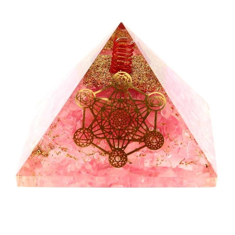Metatron 7 Rosenquarz-Orgonitpyramide.5cms