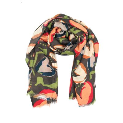 Lightweight scarf with abstract floral print – Camou’Fleur