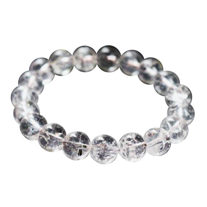 Armband aus rekonstituiertem Bergkristall, 10 mm Perlen - RC10P
