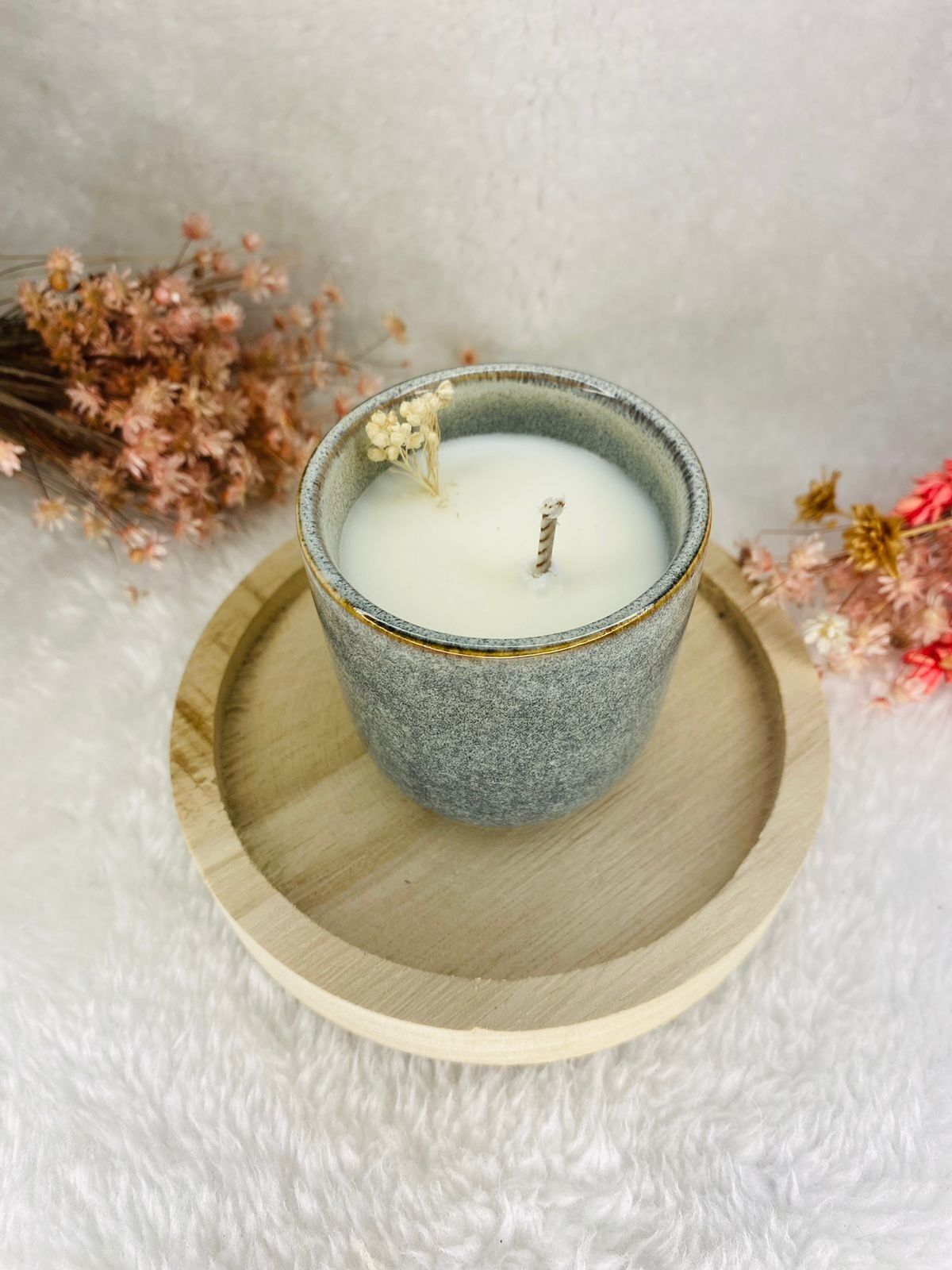 Ceramic candle - gray