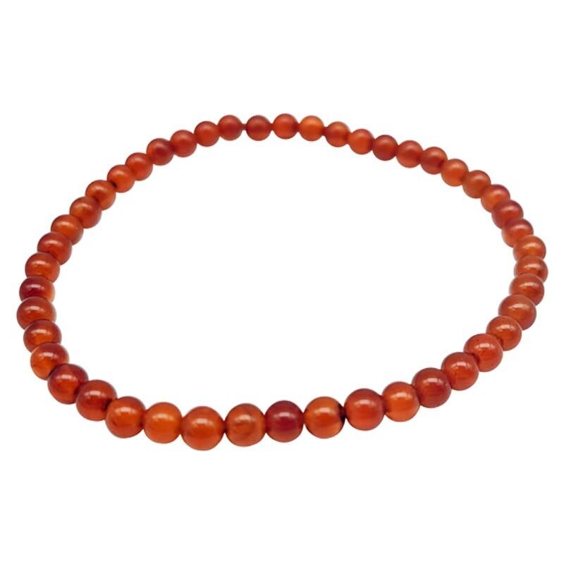 Bracciale in corniola scura con perline da 4 mm