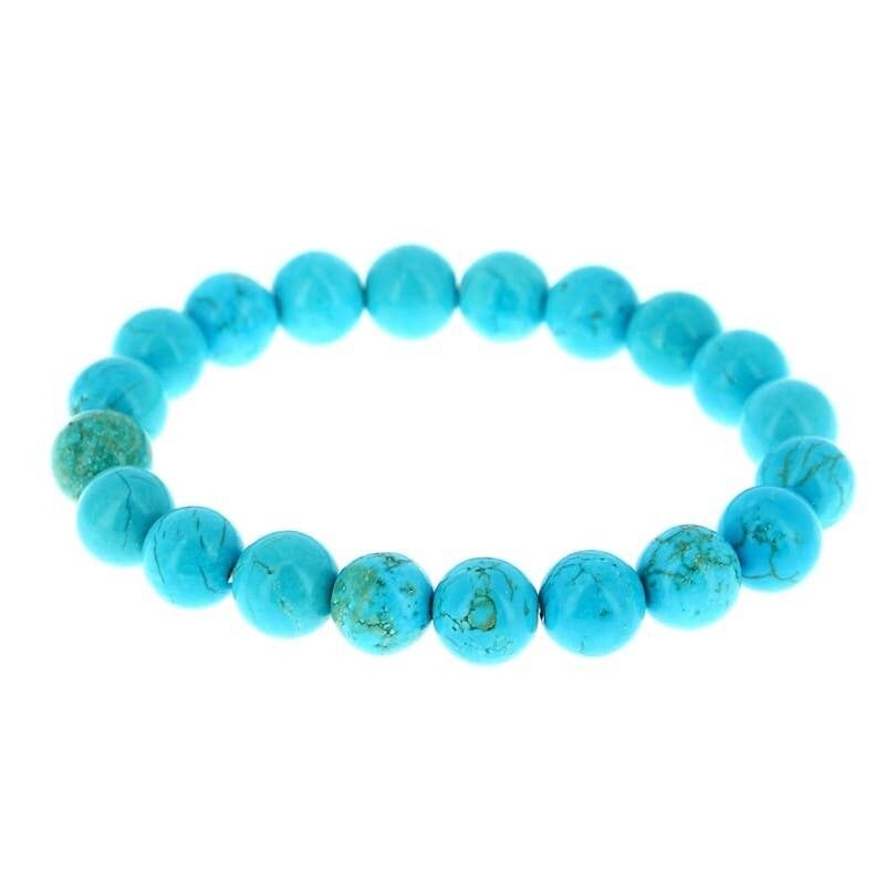 Bracciale in Howlite turchese (tinto) perline da 10 mm