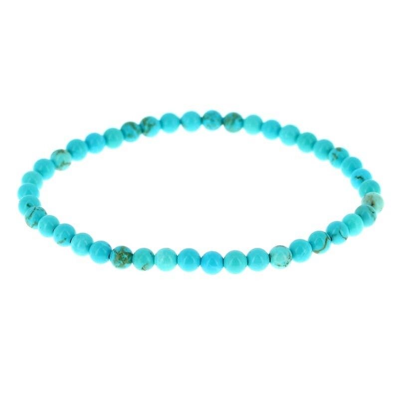 Bracciale in turchese Howlite (tinto) perline da 4 mm