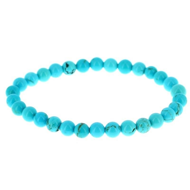 Bracciale in turchese Howlite (tinto) perline da 6 mm