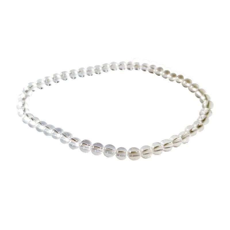 Bracciale in cristallo di rocca ricostituito da perline da 4 mm