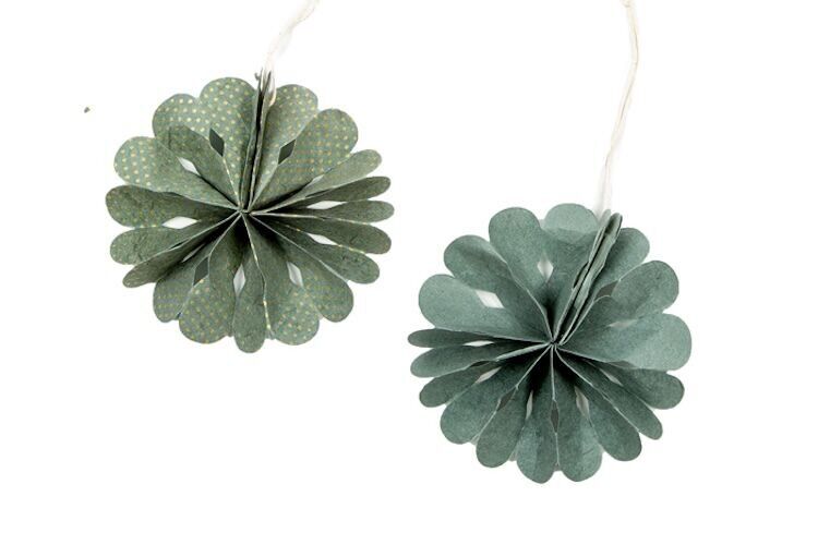 Dekorationsrosette XS altblau 2er Set