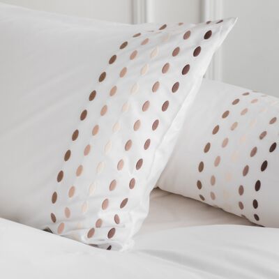 Funda de almohada Odette Neutrals elaborada con percal 100% algodón de fibra larga