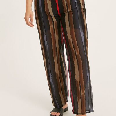 Plus size blue printed pants (B98)