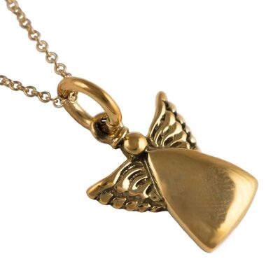 Gold Plated Sterling Silver Guardian Angel Pendant