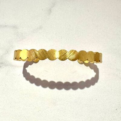 Bracciale rigido in oro spazzolato Dots