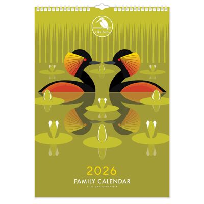 Calendario 2026 per famiglie A3 "Mi piacciono gli uccelli"