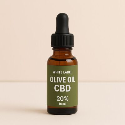 White Label CBD Oil 20% – 10mL | EU-Compliant | Olive Oil Carrier
