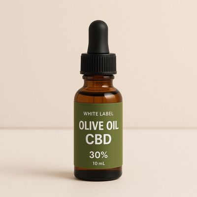 White Label CBD Oil 30% – 10mL | EU-Compliant | Olive Oil Carrier
