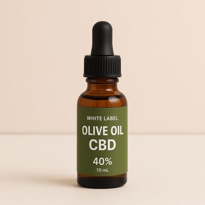 Olio di CBD White Label 40% – 10 ml | Conforme alle normative UE | Olio di oliva