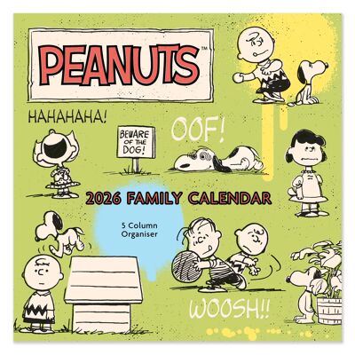 Calendario 2026 della famiglia Peanuts Square