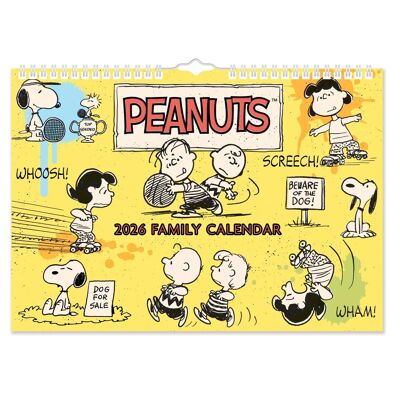 Calendario famiglia 2026 A4 dei Peanuts