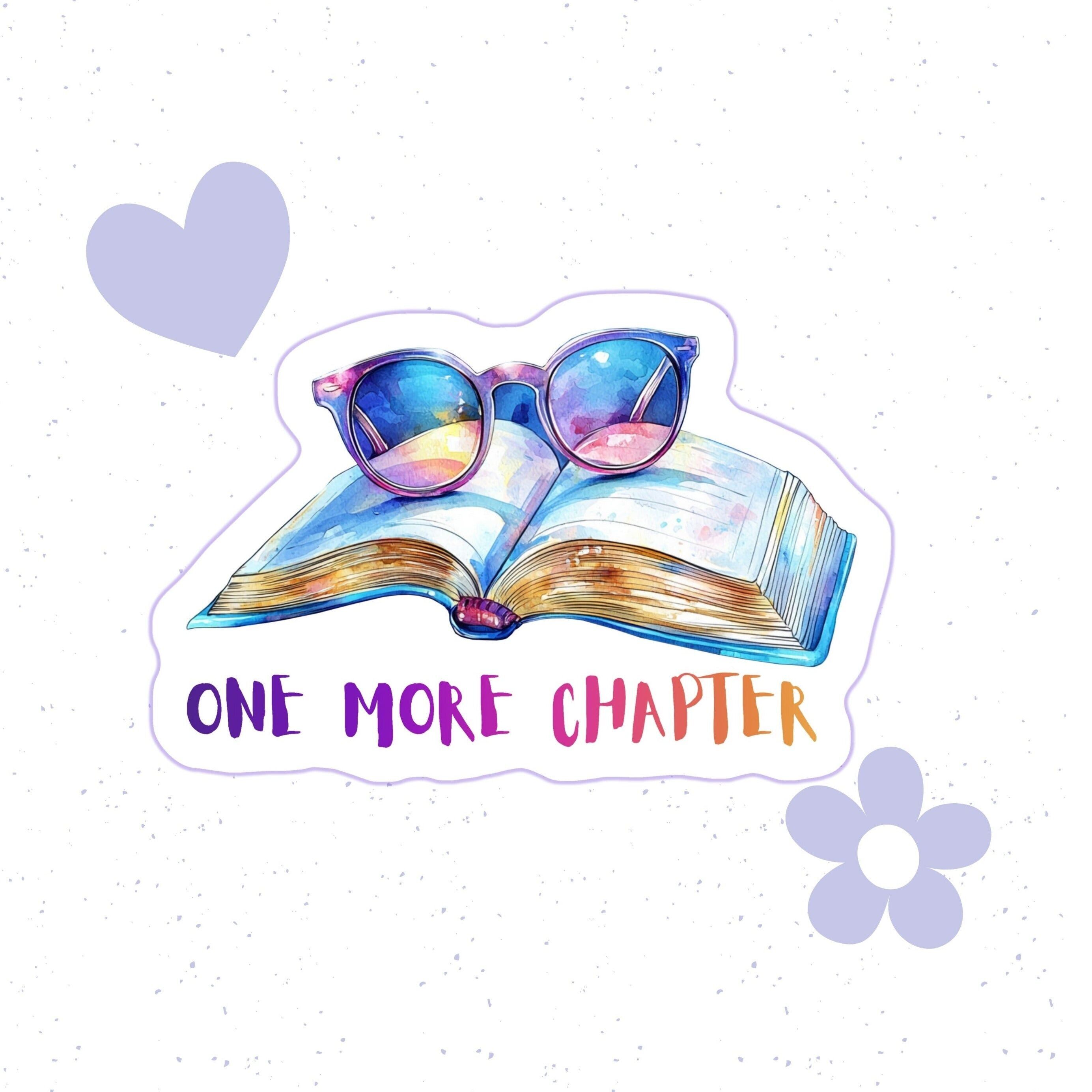 One More Chapter Vinyl-Aufkleber – Langlebiger Aufkleber für Laptop, Wasserflasche, Notizbuch