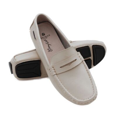 Mocasines planos de peau pour femme -Zerimar
