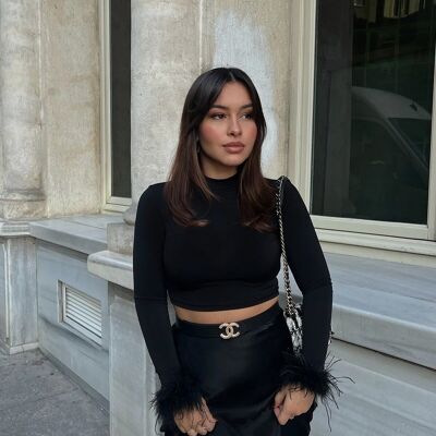 Black long-sleeved top