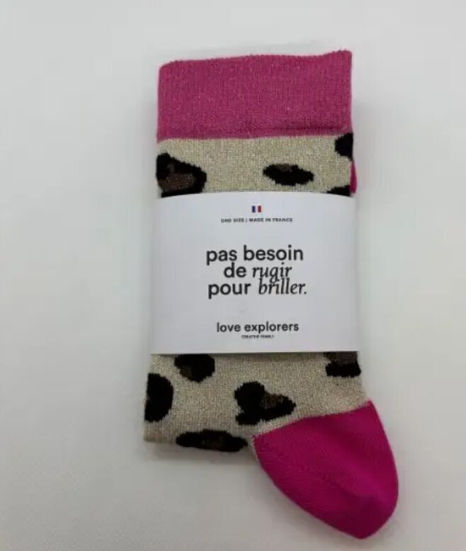 Chaussettes - Léopard rose
