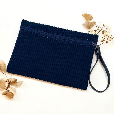 Marsupio M, blu navy "velluto a coste"