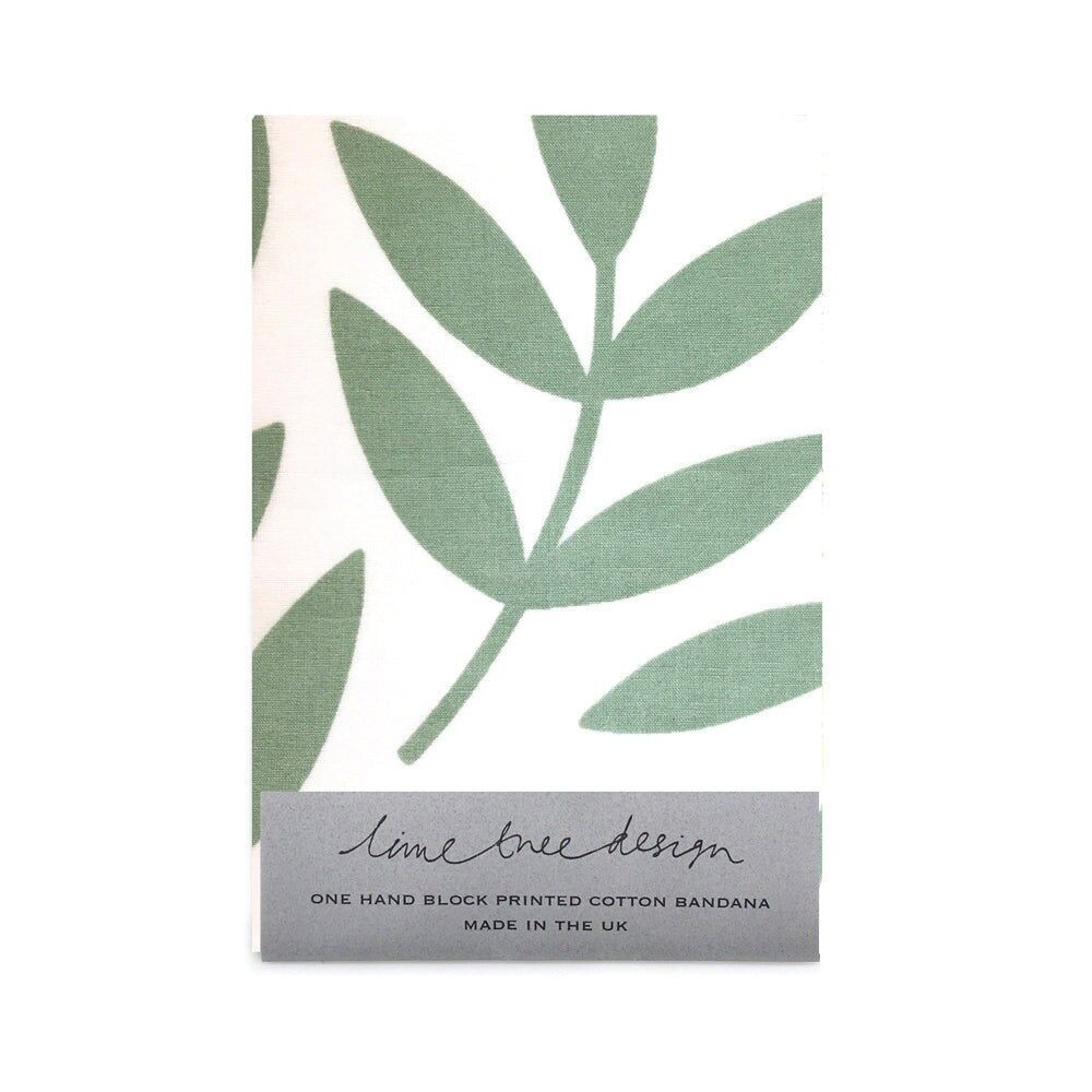 Single Cotton Bandana: Large Leaf Green - Unit of 4