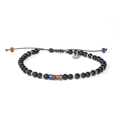 Bracelet Macramé Heishi Onyx