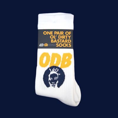 Calcetines con texto "ODB" de Ol' Dirty Bastard