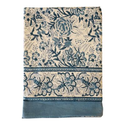Rectangular cotton tablecloth with "Marine" print