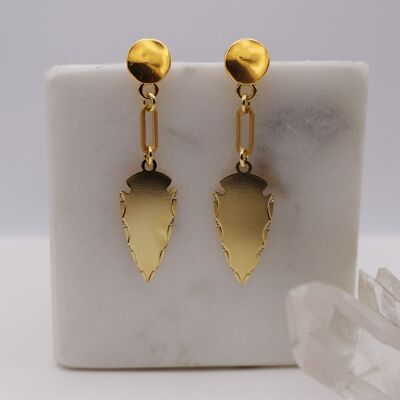 Gold arrowhead earrings