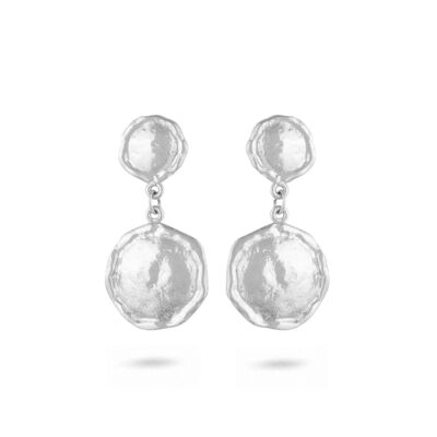 Vintage Silver Disc Drop Earrings
